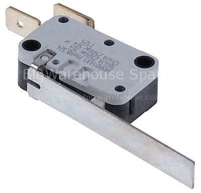 Microswitch with lever 250V 16A 1NO connection male faston 6.3mm
