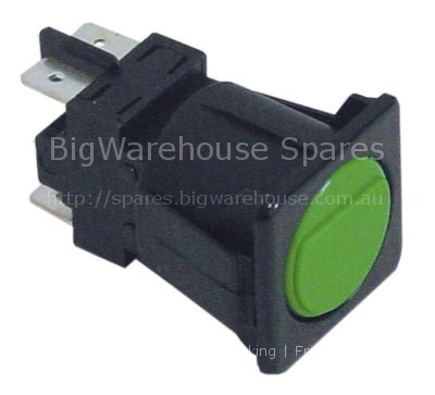 Push switch mounting measurements 285x285mm round green 2NO 25