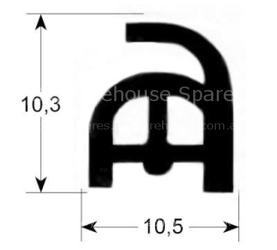 Door seal profile 2935 L 543mm Qty 1 mounting pos. lower