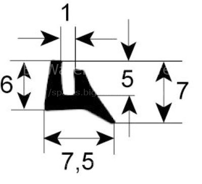 Window gasket profile 1570 Qty supplied by meter