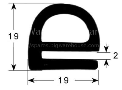 Door seal profile 2210 Qty supplied by meter temp.-resist. -40 u