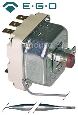 Safety thermostat switch-off temp. 230°C 3-pole 20A probe ø 6mm