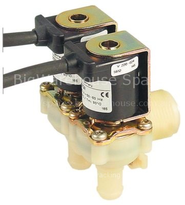 Solenoid valve single angled 230VAC inlet 3/4" outlet 14,5mm DN1