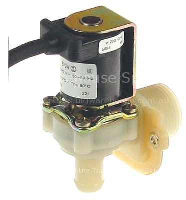 Solenoid valve single angled 230VAC inlet 3/4" outlet 14,5mm DN1