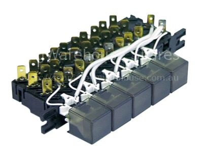 Push switch square black illuminated 5-fold 2 hole fixing
