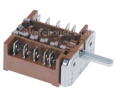 Cam switch 4 operating positions sequence 0-1-0-2 shaft ø 6x4.6m