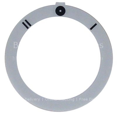 Knob dial plate silver switch 2-0-1 ED ø 59mm ID ø 45,5mm