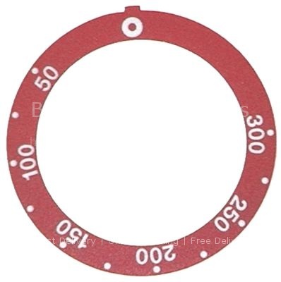 Knob dial plate red thermostat t.max. 300°C 50-300°C rotation 27