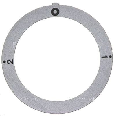 Knob dial plate silver switch 2-0-1 1-2°C ED ø 59mm ID ø 45,5mm