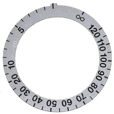 Knob dial plate silver time 120min + permanent ON ED ø 59mm ID ø