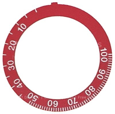 Knob dial plate red thermostat t.max. 100°C 0-100°C rotation 270