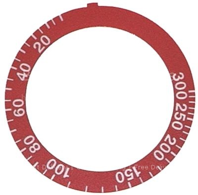 Knob dial plate red thermostat t.max. 300°C 0-300°C rotation 270