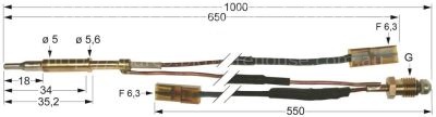 Thermocouple with interrupter M8x1 L 1000mm plug connection ø5.0