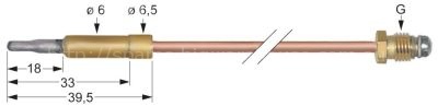 Thermocouple M8x1 L 600mm plug connection ø6.0mm