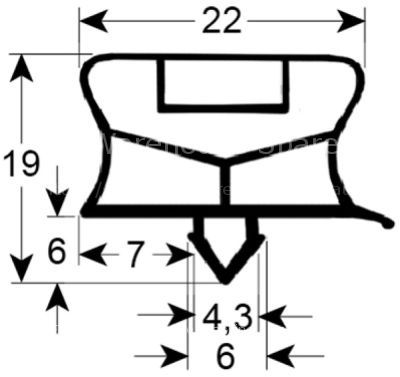 Refrigeration gasket profile 9794 W 691mm L 626mm plug size