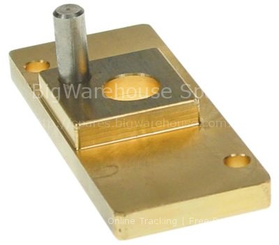 Flange for door handle brass L 95mm W 40mm H 15mm hole ø 14mm