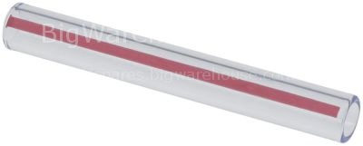Level glass pipe ø 10mm L 77mm thickness 1,6mm red