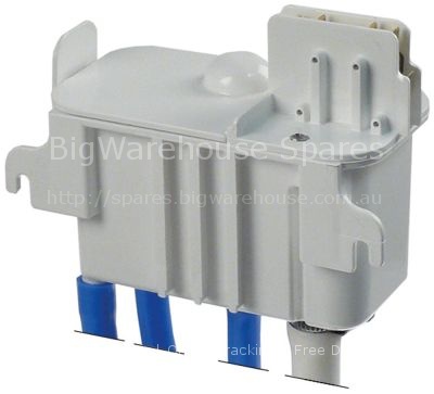 Float container for ice maker with microswitch plastic