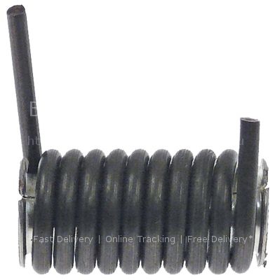 Torsion spring ø 22mm L2 40mm wire gauge ø 3,7mm mounting pos. l