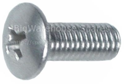 Oval head screw thread M5 L 13mm stainless steel intake Phillips