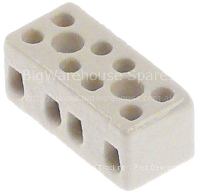 Porcelain terminal block 4-pole 2,5mm² hole distance 18mm max. 1