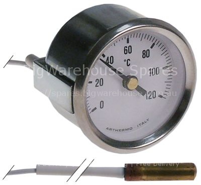 Thermometer mounting ø 52mm t.max. 120°C 0 up to +120°C probe ø