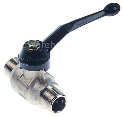 Ball valve connection 1/2" ET - 1/2" ET total length 74mm with l