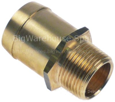 Hose connector brass straight thread 3/4" hose ø 30mm Qty 1 pcs