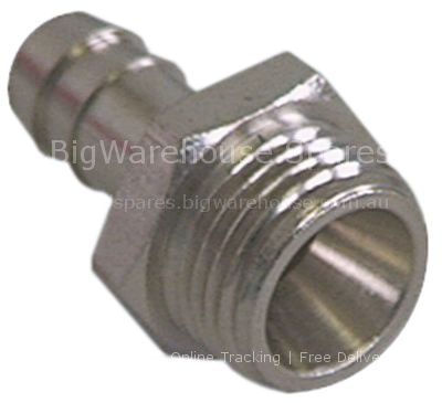 Hose connector nickel-plated brass straight thread 1/4" hose ø 1