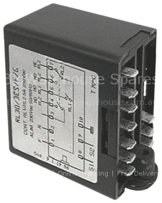Level relay 230V voltage AC connection F6.3 type RL30/3ES/F/G