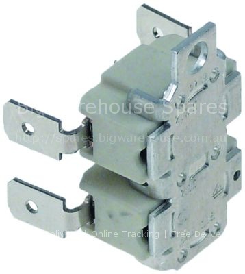 Bi-metal safety thermostat switch-off temp. 210°C 2-pole connect