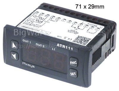 Electronic controller PIXSYS type ATR111-B mounting measurements
