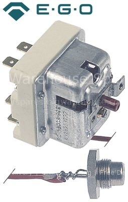 Safety thermostat switch-off temp. 338°C 2-pole 20A probe ø 11mm