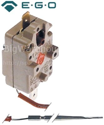Safety thermostat switch-off temp. 170°C 1-pole 16A probe ø 3,1m