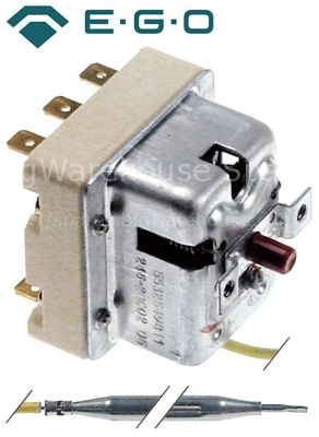 Safety thermostat switch-off temp. 245°C 3-pole 20A probe ø 6mm