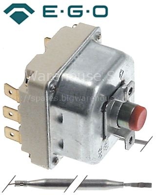Safety thermostat switch-off temp. 225°C 3-pole 20A probe ø 6mm
