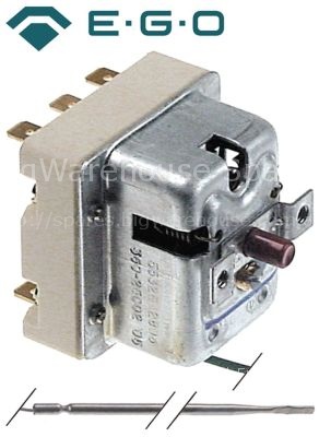 Safety thermostat switch-off temp. 360°C 3-pole 20A probe ø 4mm