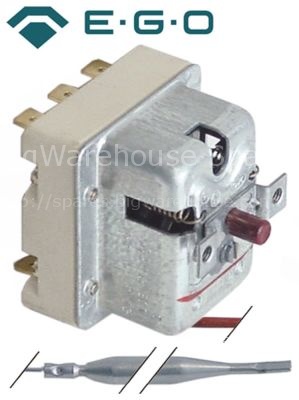 Safety thermostat switch-off temp. 162°C 3-pole 20A probe ø 6mm