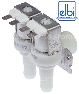 Solenoid valve double angled 230VAC inlet 3/4" outlet 14mm input