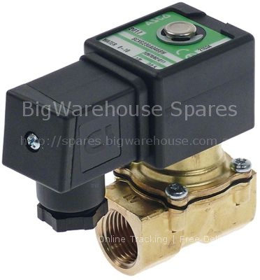 Solenoid valve 2-ways 230V inlet 1/2" outlet 1/2" body brass DN