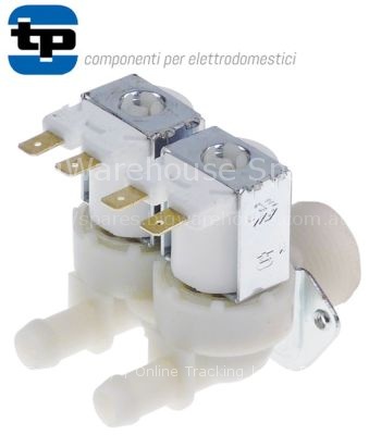 Solenoid valve double straight 230VAC inlet 3/4" input 5,5l/min