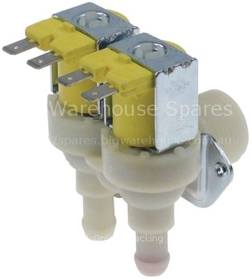 Solenoid valve double angled 24V inlet 3/4" TP plastic outlet 11