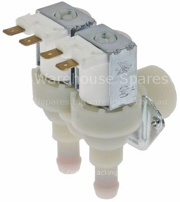 Solenoid valve double angled 230VAC inlet 3/4" outlet 10.5mm out