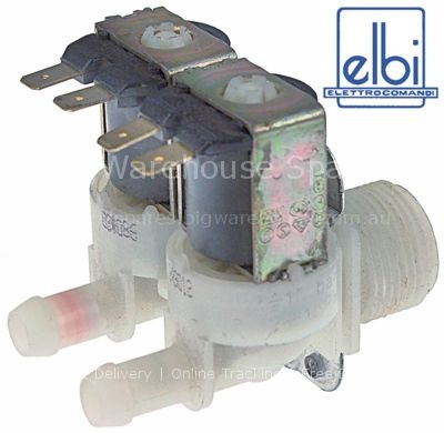 Solenoid valve double straight 230VAC inlet 3/4" outlet 11,5mm o