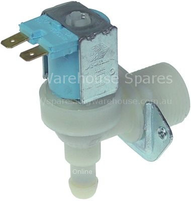 Solenoid valve single angled 230VAC inlet 3/4" outlet 11,5mm out