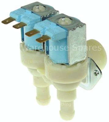 Solenoid valve double angled 230VAC inlet 3/4" output 0.8/0.8l/m