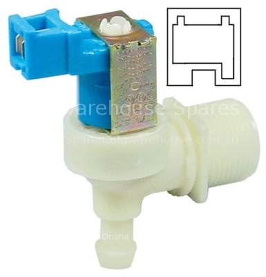 Solenoid valve single angled 230VAC inlet 3/4" outlet 11,5mm DN1