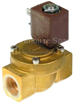 Solenoid valve 2-ways 230 VAC connection 1/2" L 60mm t.max. 90°C