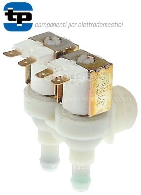 Solenoid valve double angled 230VAC inlet 3/4" plastic outlet 11