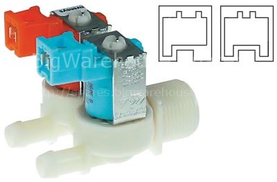 Solenoid valve double straight 230VAC inlet 3/4" outlet 11,5mm D